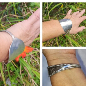 Handmade 80s Silver spoon‎ Artisan bracelet